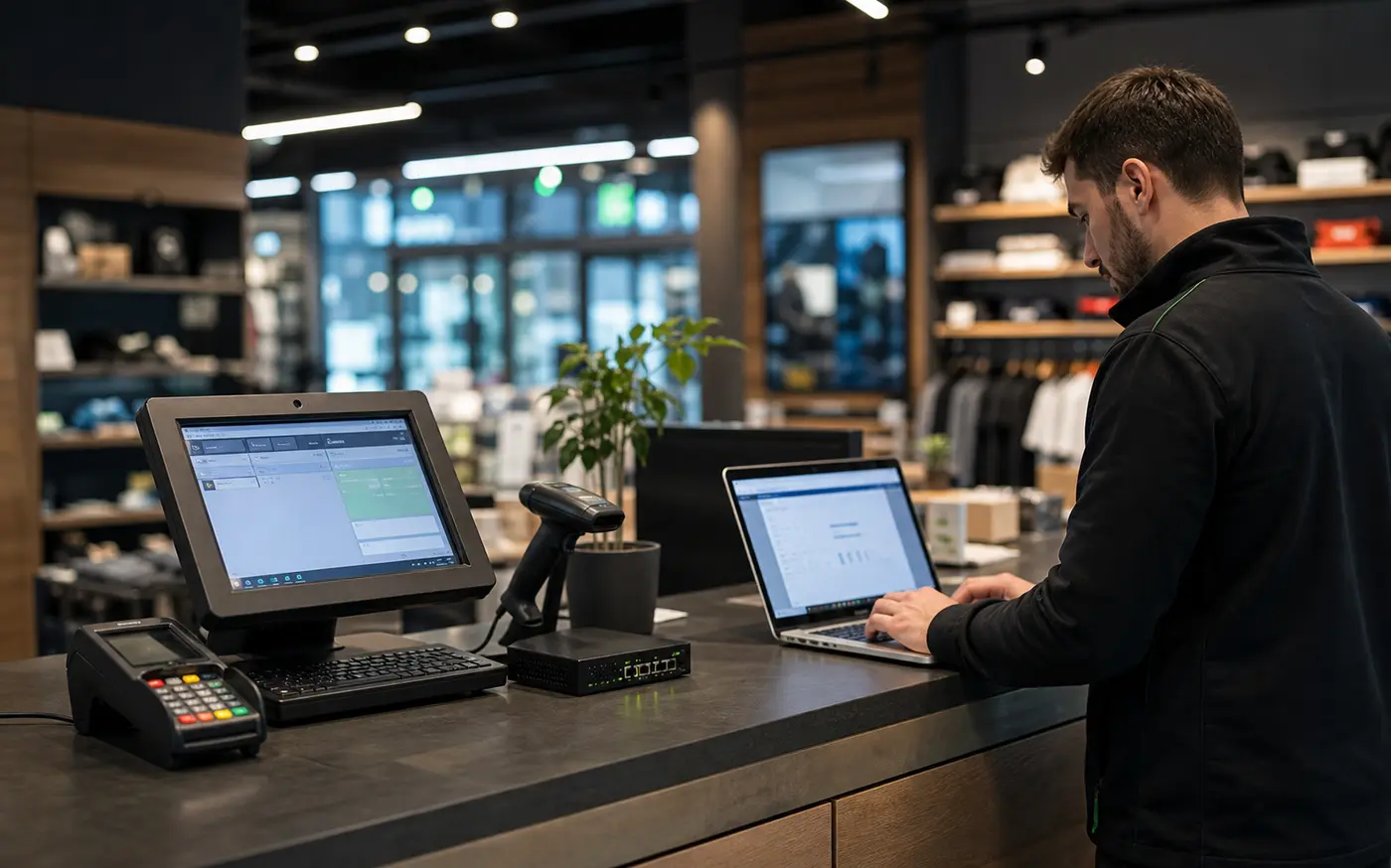 Intervention sur une infrastructure retail et système d’encaissement